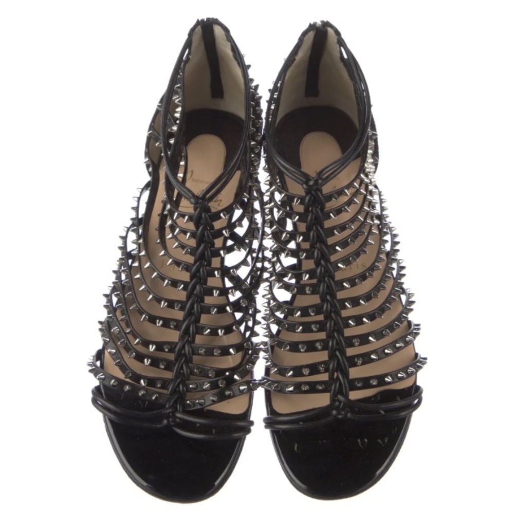 Christian Louboutin Black Studded Gladiator Sandals- Amazing condition!